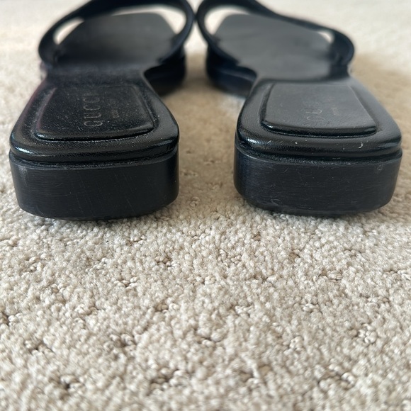 Gucci Black Sandals Wooden Bottoms Size: 7 1/2 B - Picture 3 of 7